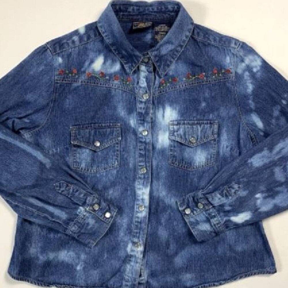 Route 66 Western Denim Shirt Jacket Girls L